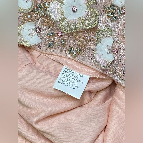 Mac Duggal Long Sleeve Floral Embroidered Tea Length Dress size 4 - Picture 16 of 16